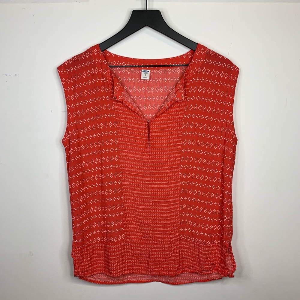 Old Navy • coral sleeveless patterned top
